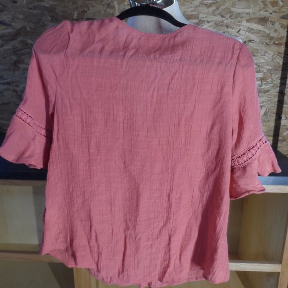 ANTHROPOLOGIE MINE Peach Lace Blouse-Size M - Picture 2 of 7